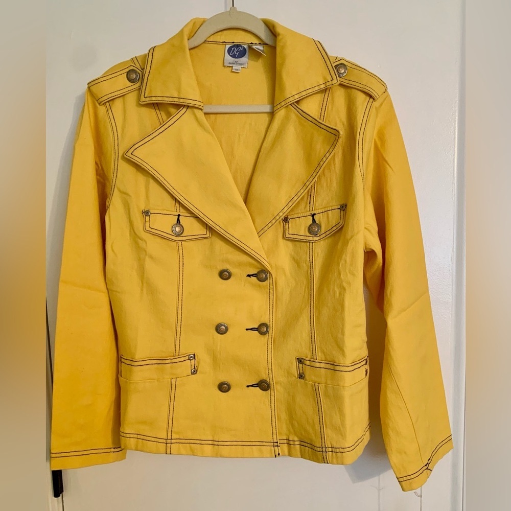 NWT - DG2 by Diane Gilman Yellow Jean Stretch Jacket 1X